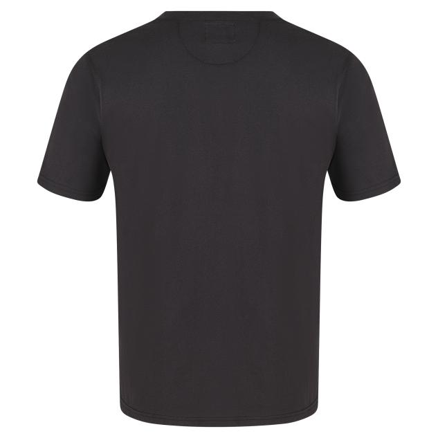 T-Shirt schwarz Knopfleiste 