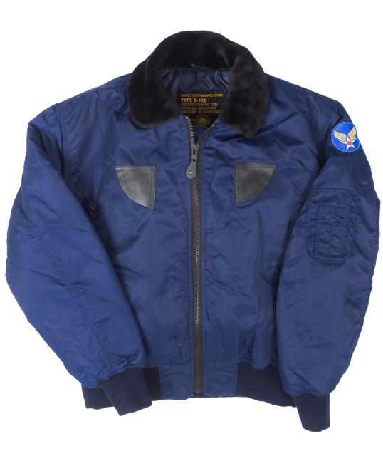 B-15 Nylon Bomber Jacke Blau 