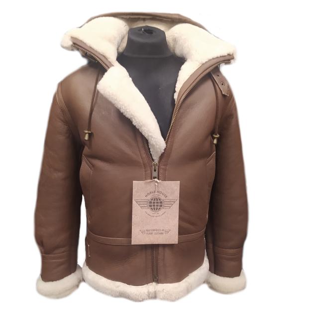 Damen Schaffell Jacke mit Kaputze 