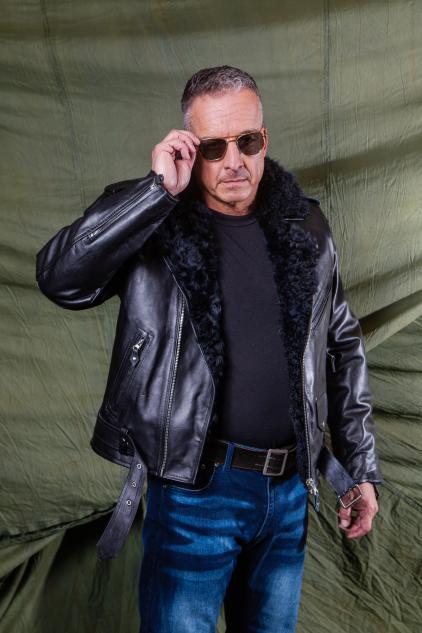 Perfekto Rockabilly Lederjacke aus Alpaka 