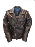 Rockabilly Lederjacke Marlon Brando Braun 